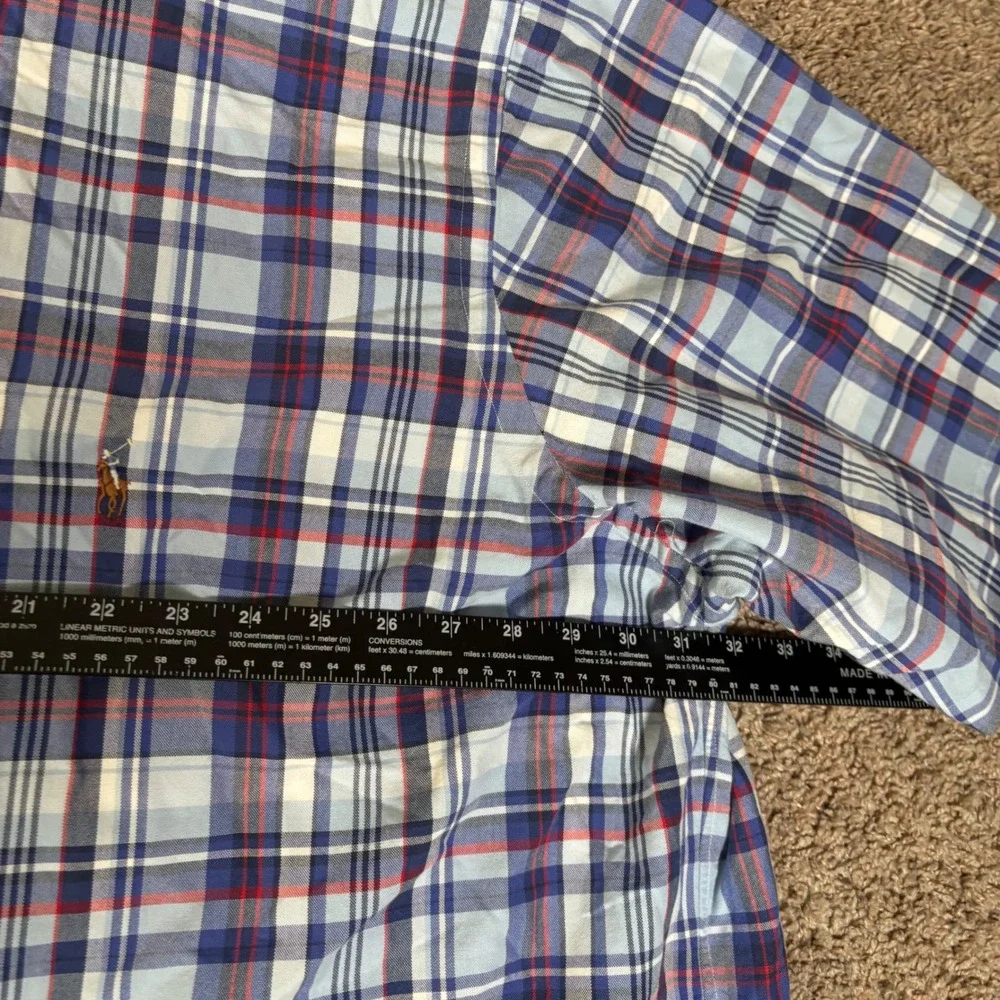 Polo Ralph Lauren Plaid Classic Fit Short‎ Sleeve Button Down Shirt 4LT NWT